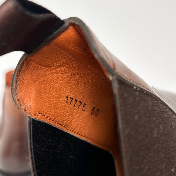 Santoni Goodyear Brown Leather Chelsea Boots - Picture 9 of 10